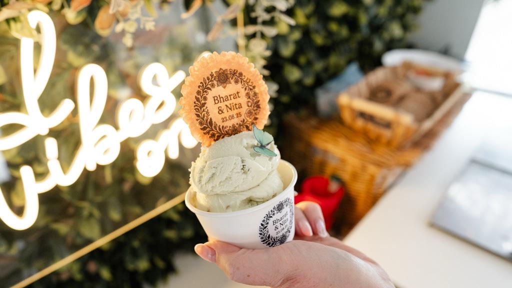 Personalised ice cream cup and wafer