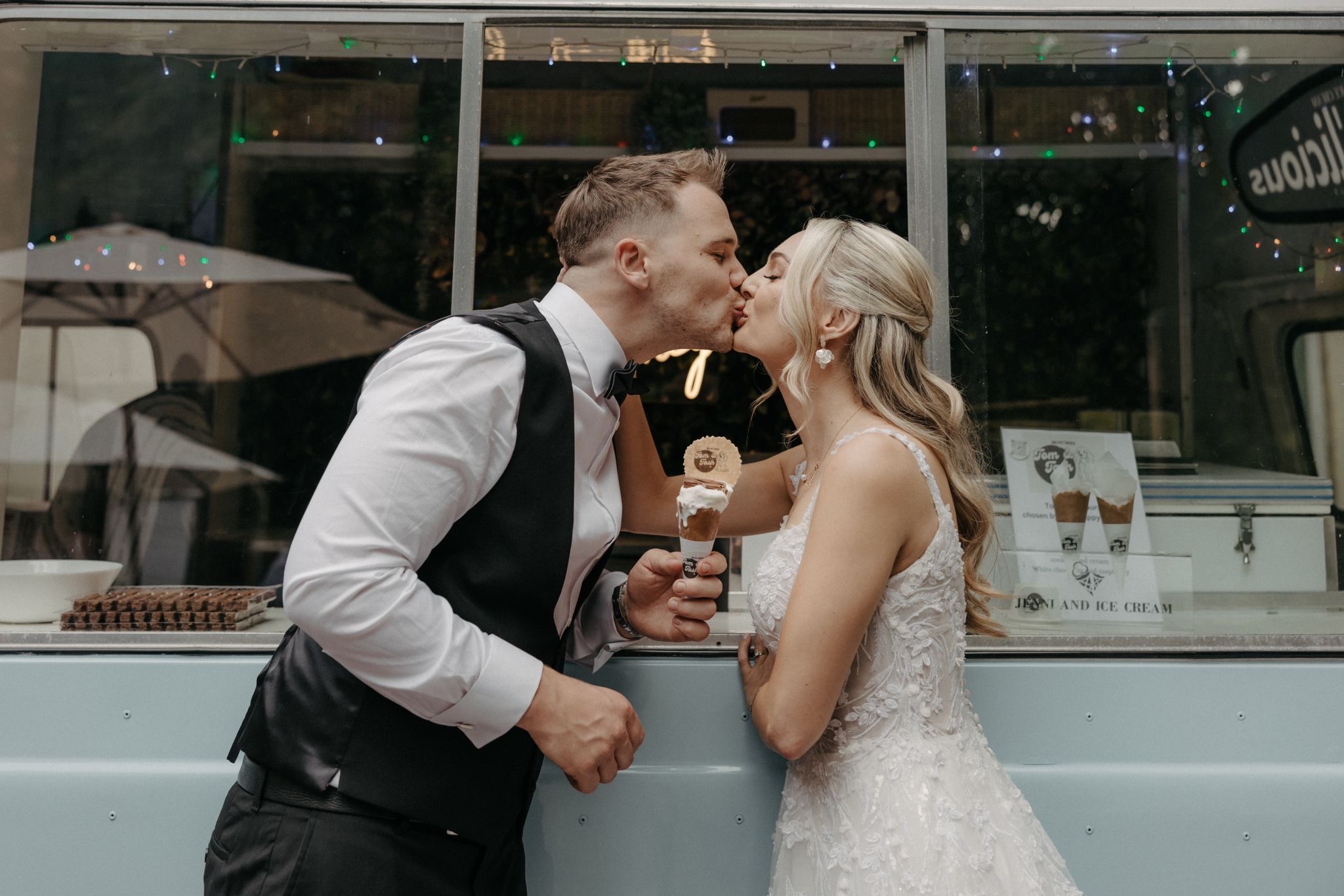A kiss beside the vintage van